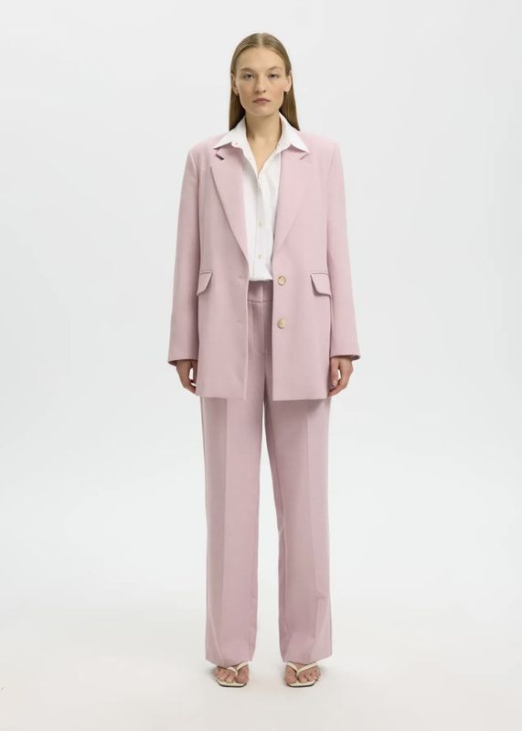 Selected Femme Rita Wide Pant Bleached Mauve  Melange