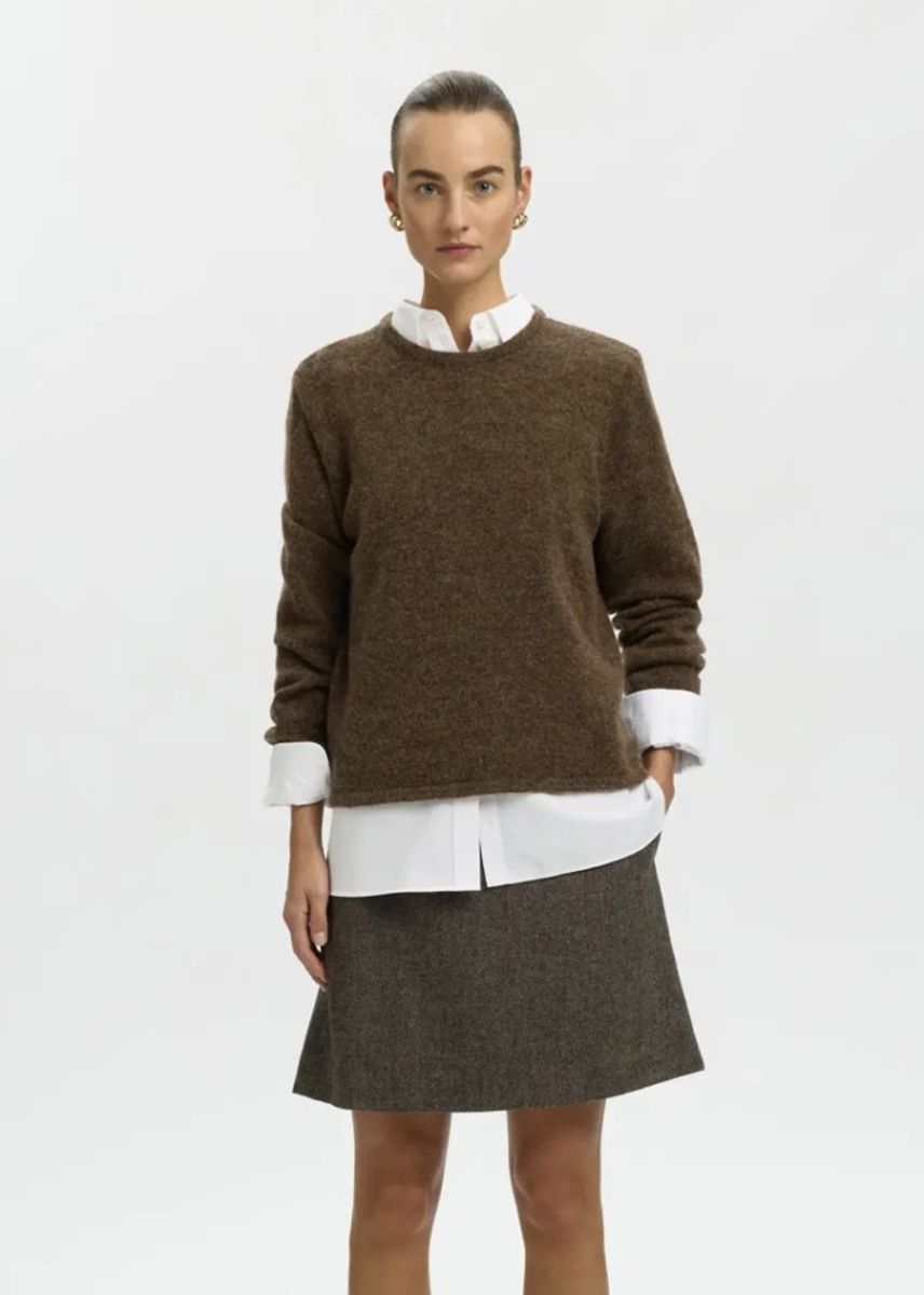 Selected Femme Lulu  New Knit Dachshund Melange