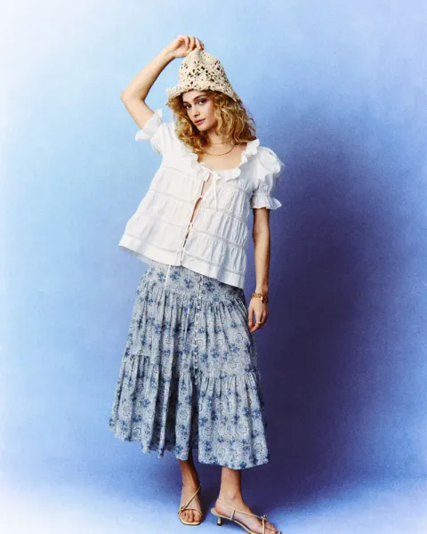 Hovedbilde by TiMo Poplin Bow Blouse White 