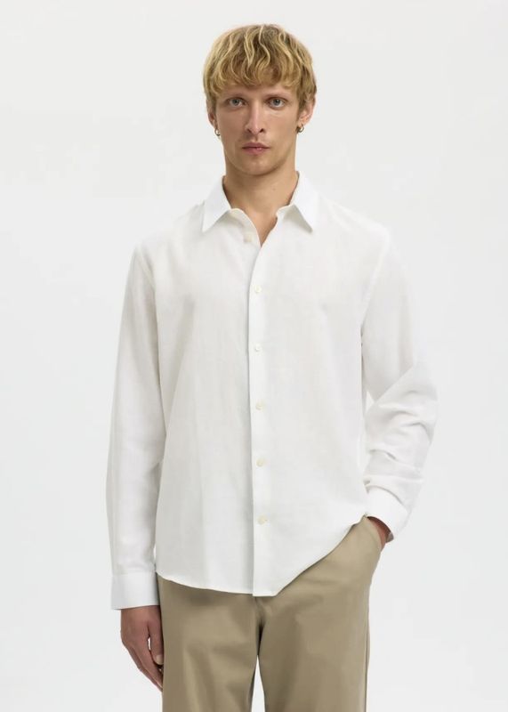 Selected Homme Claus Clay Linenblend Bright White