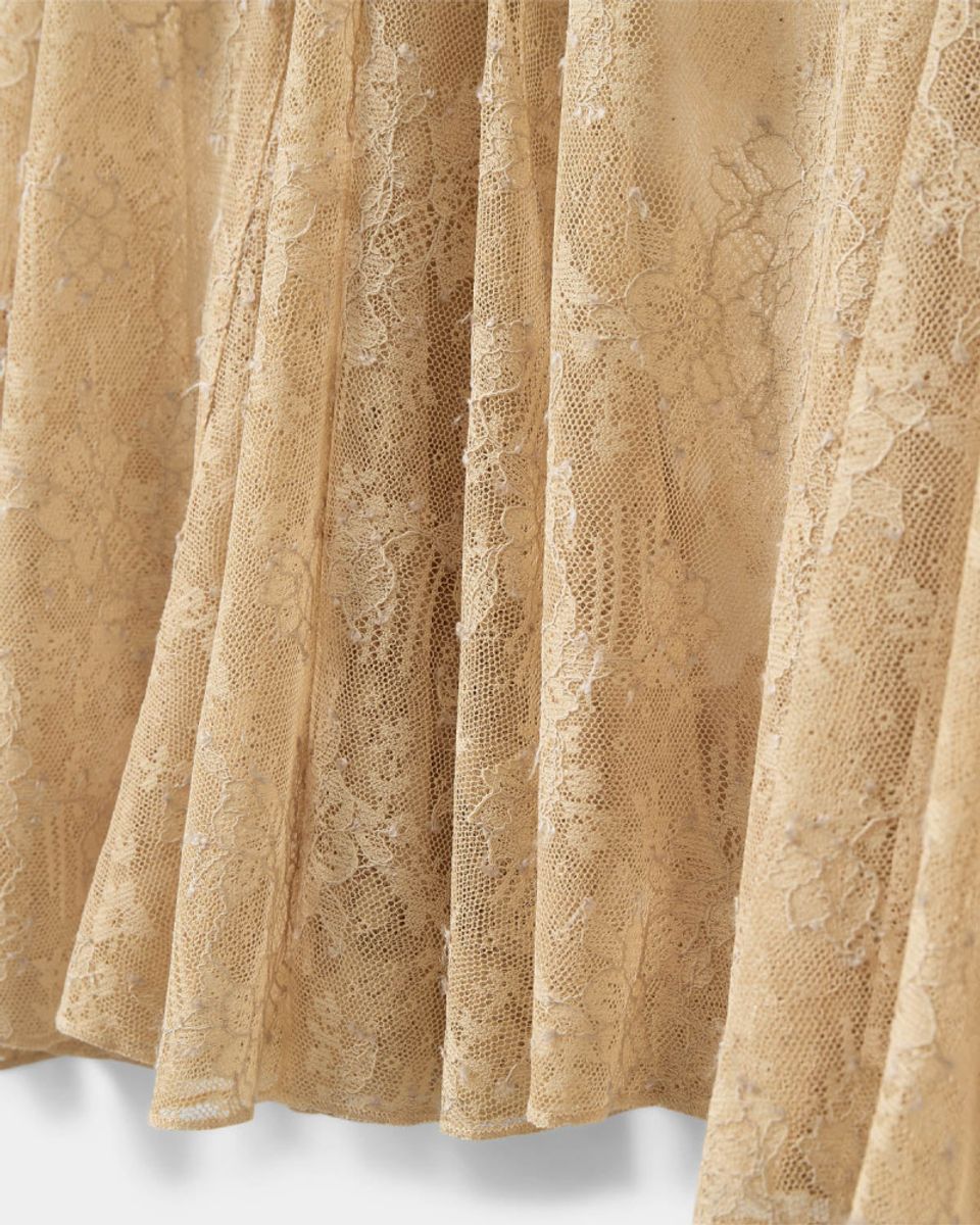 Sofie Schnoor Lena Distressed Lace Midi Skirt Sand