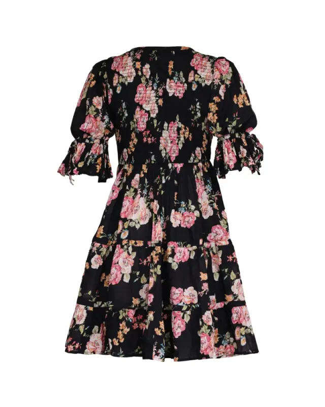 byTiMo Twisted mini Dress Midnight Blossom