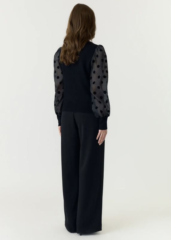 YAS Dotme Pullover Black