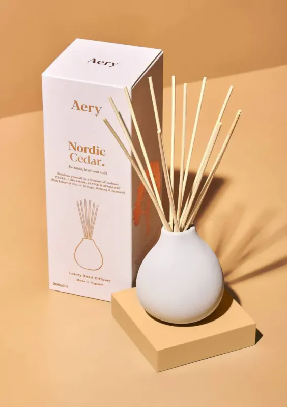 Aery Nordic Cedar Reed Diffuser - Cedar Cinnamon and Bergamot