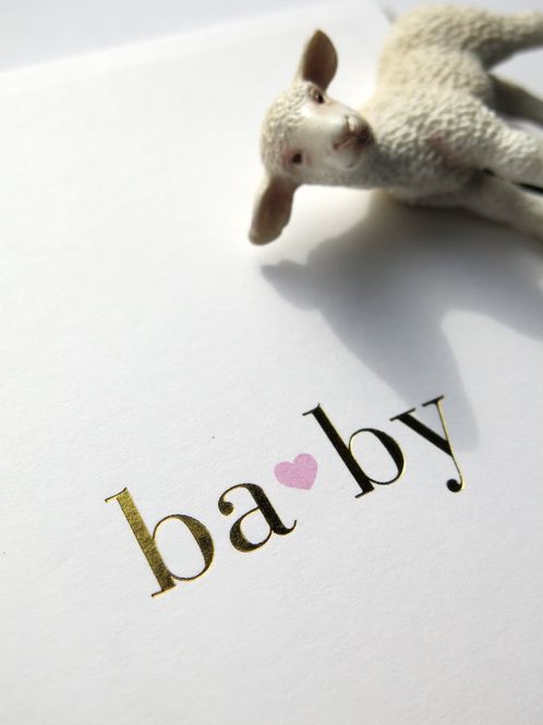 Hovedbilde Cardsome Baby Pink Heart White Card
