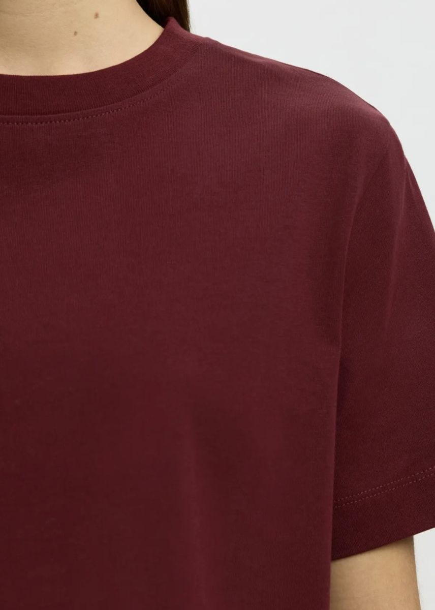 Selected Femme Boxy Tee Tawny Port