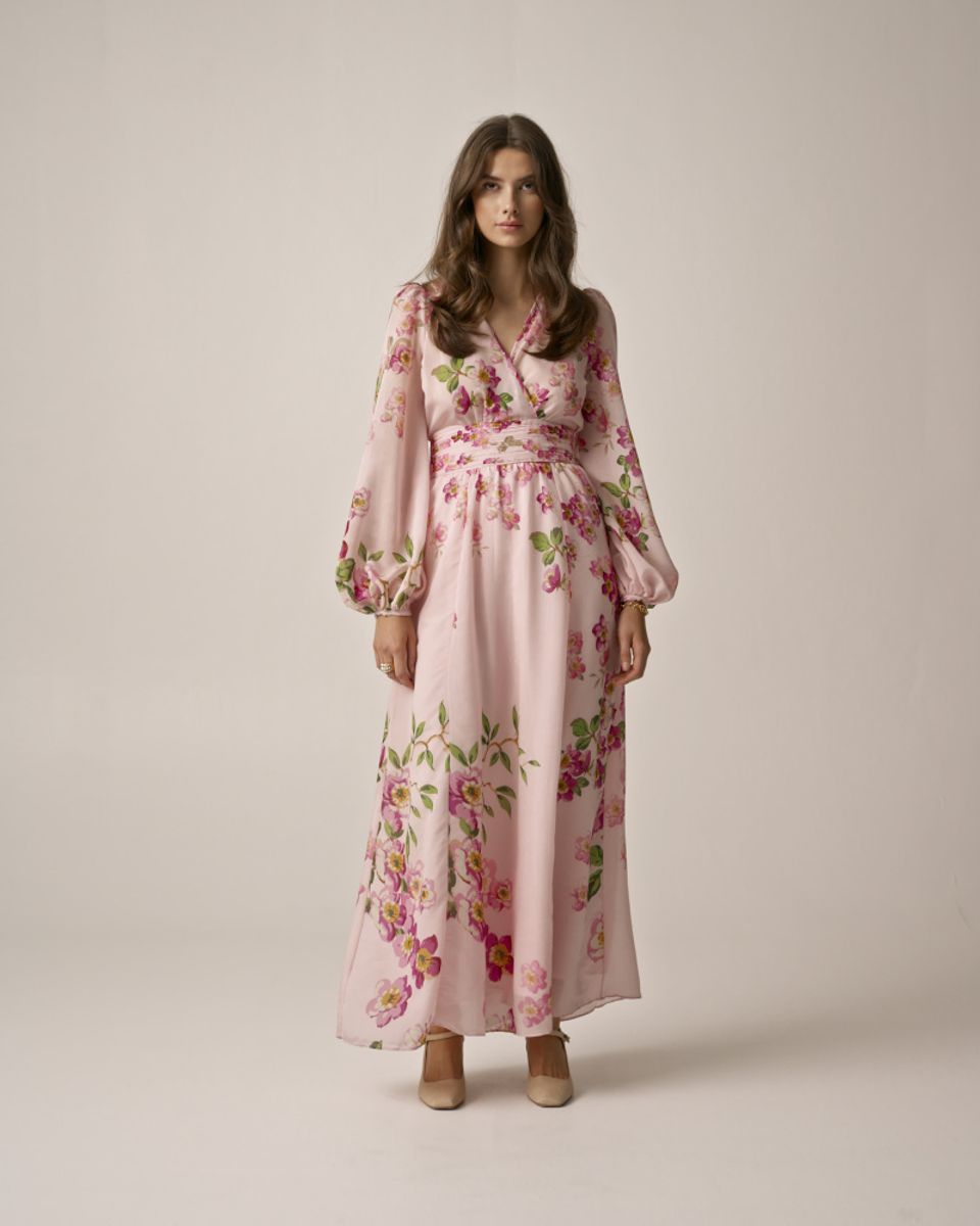 byTiMo Viscose V-Neck Dress Cherry Blossom