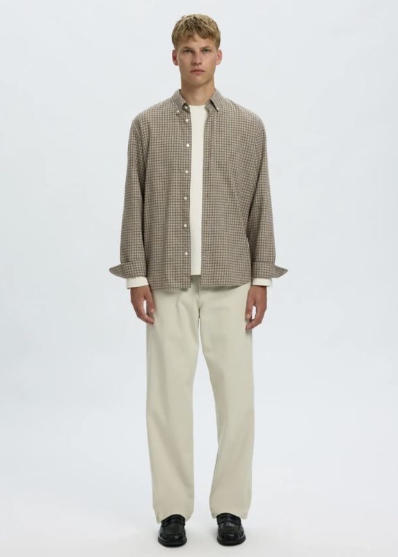 Selected Homme Cole Jay Melange Shirt Chocolate Chip Multi 