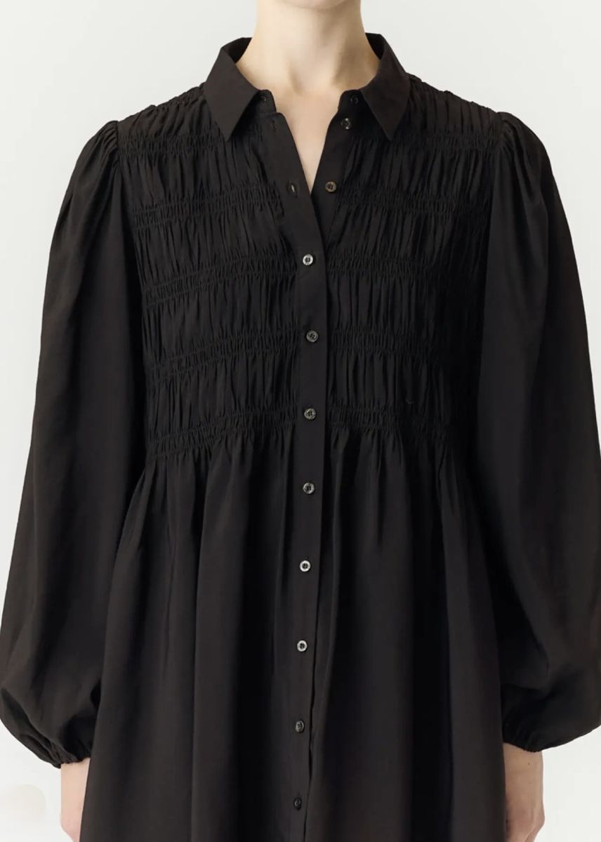 YAS PALA Smock Shirt Dress Black