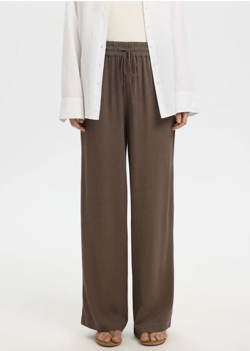Selected Femme Viva Gulia Long Sun Pant Chocolate Chip