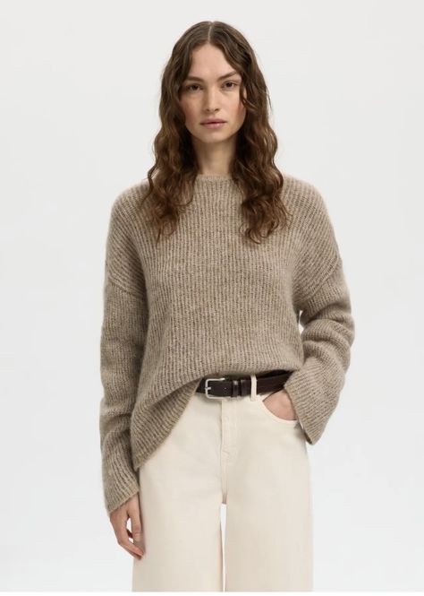 Hovedbilde Selected Femme LULU LOOSE LS KNIT O-NECK Cashmere Chocolate ...