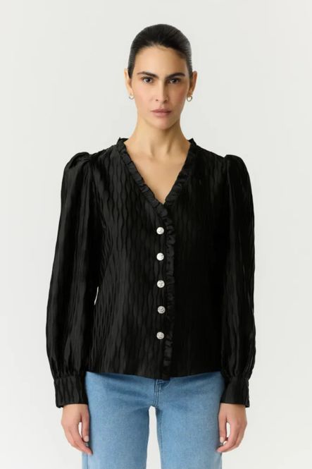 Hovedbilde YAS Ripple V-neck Shirt Black 