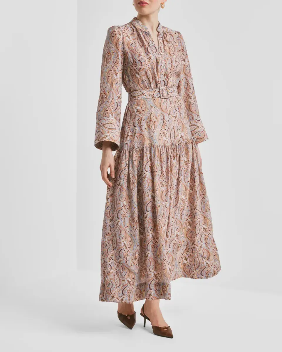 byTiMo Striped Organza Belt Dress  Delicate Paisley  AW26