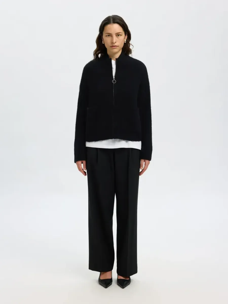 Selected Femme Sia Ras Zipper Black