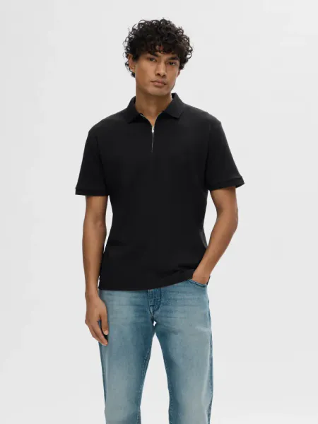 Hovedbilde Selected Homme Fave Zip Polo Black