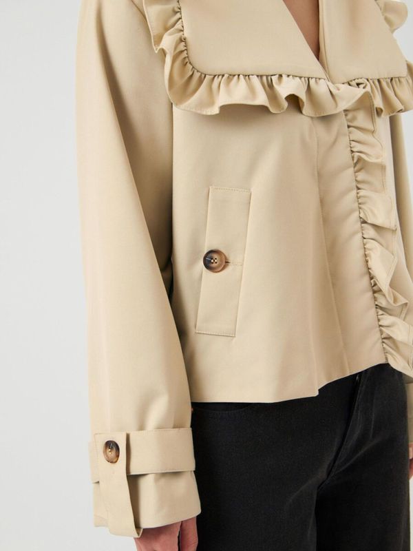 YAS Elsana Short Trenchcoat Travertine