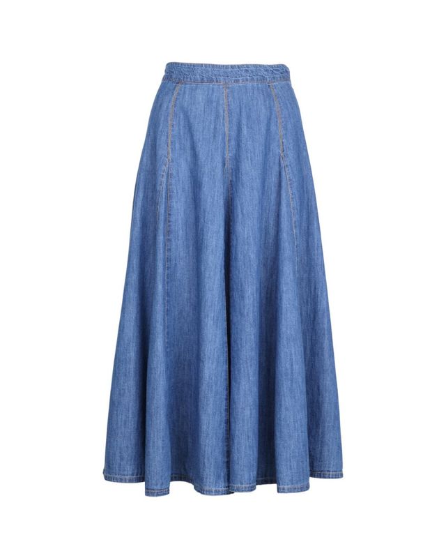 byTiMo Denim Midi Skirt Dark Blue 