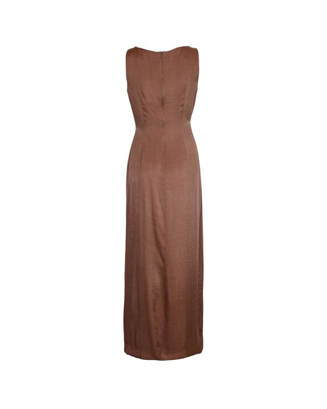 byTiMo Shiny Sleeveless Dress Brown