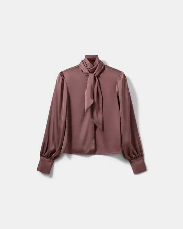 Sofie Schnoor Satin Shirt Dark Plum