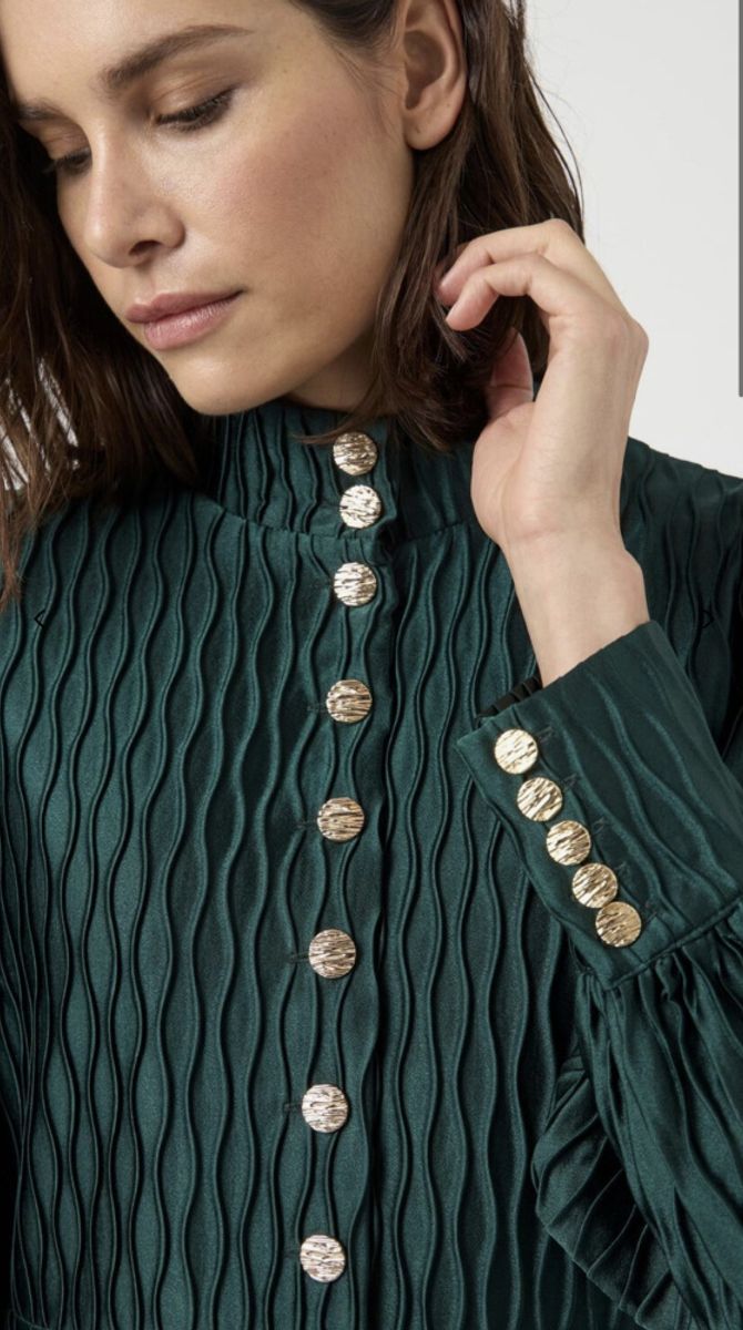 YAS Rippley Dress Ponderosa Pine
