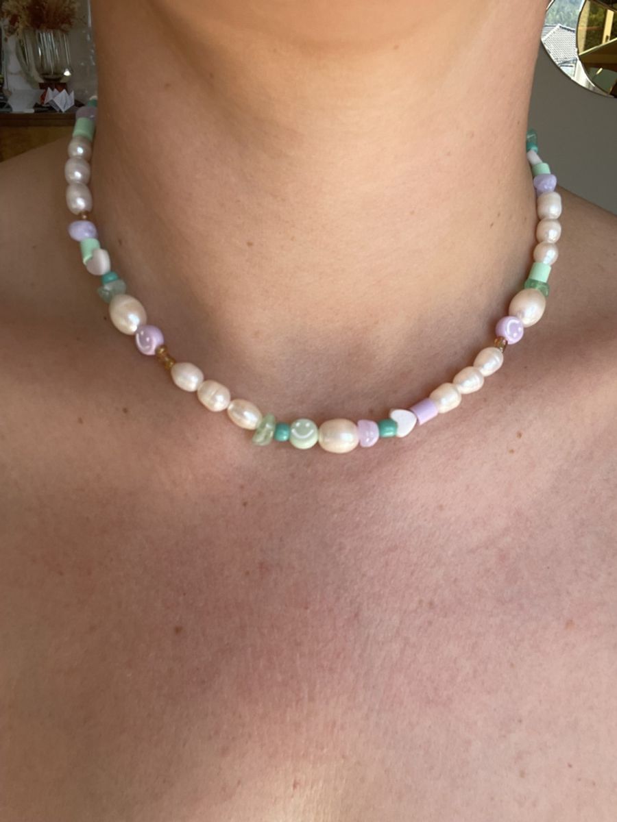 Le Pétit Ocean Green Smily Necklace 