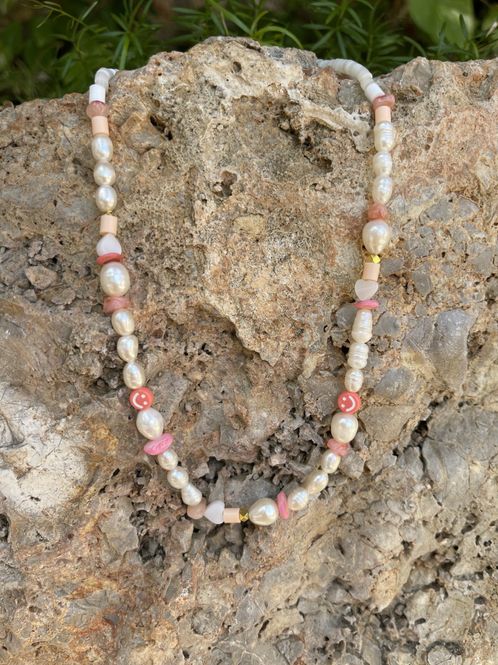 Hovedbilde Le Pétit Ocean Pink Smily Necklace 