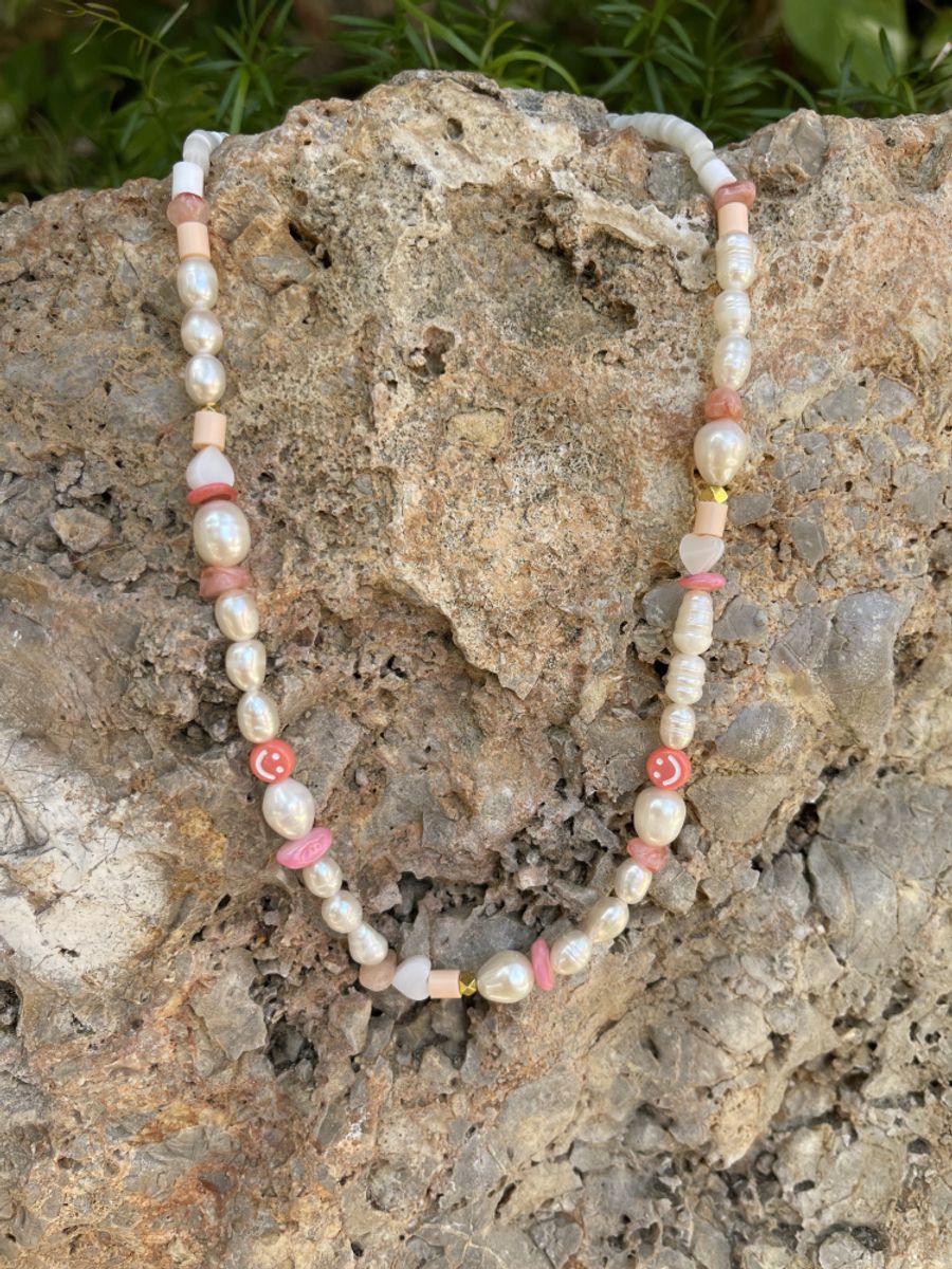 Le Pétit Ocean Pink Smily Necklace 