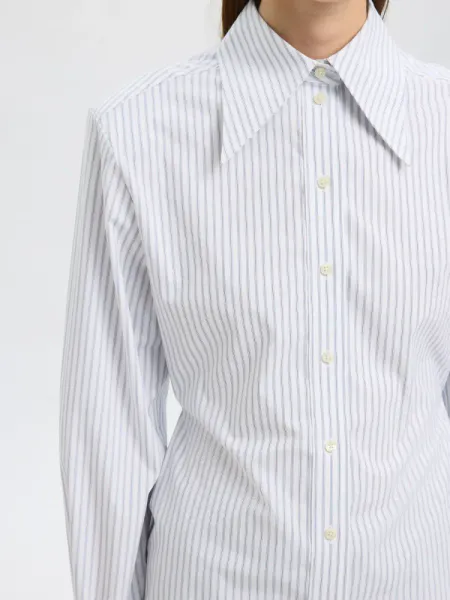 Hovedbilde Selected Femme Nicolina Slim Shirt Bright White Blue Stripe