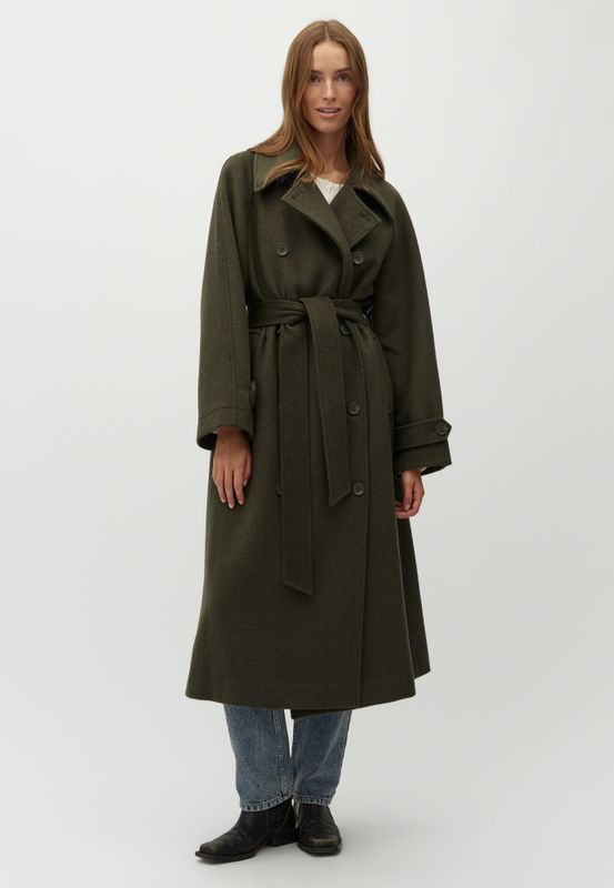MbyM Odonna Coat Dusty Olive Melang Kåpe