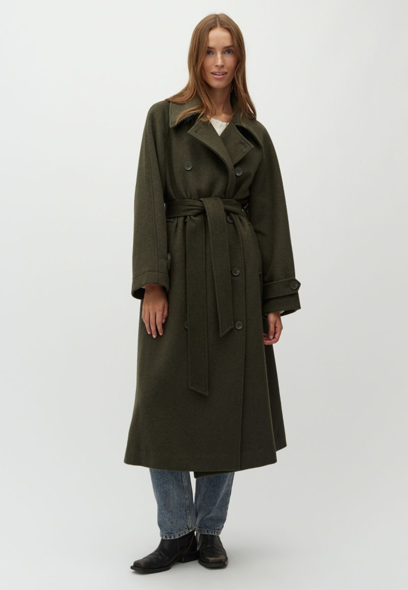 MbyM Odonna Coat Dusty Olive Melang Kåpe