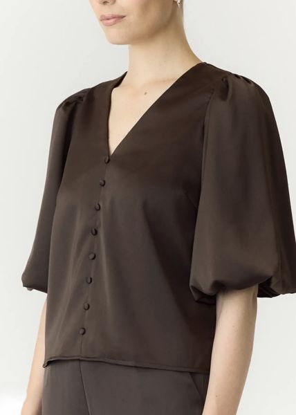 Hovedbilde YAS Pella 2/4 V-Neck Topp Chocolate Brown 