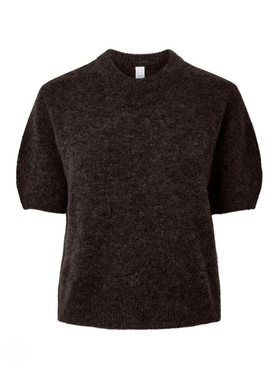 YAS Johi Wool Blend Pullover Coffee Bean