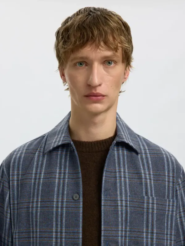 Selected Homme Vend Check Wool Blend Light Wild Wind Check 