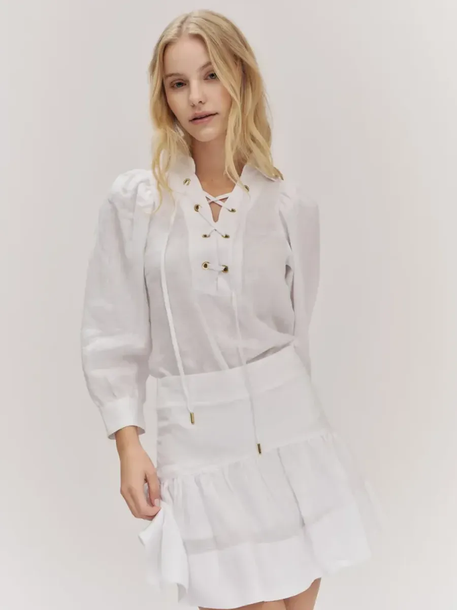 Ella & Il Vivienne Linen Blouse White