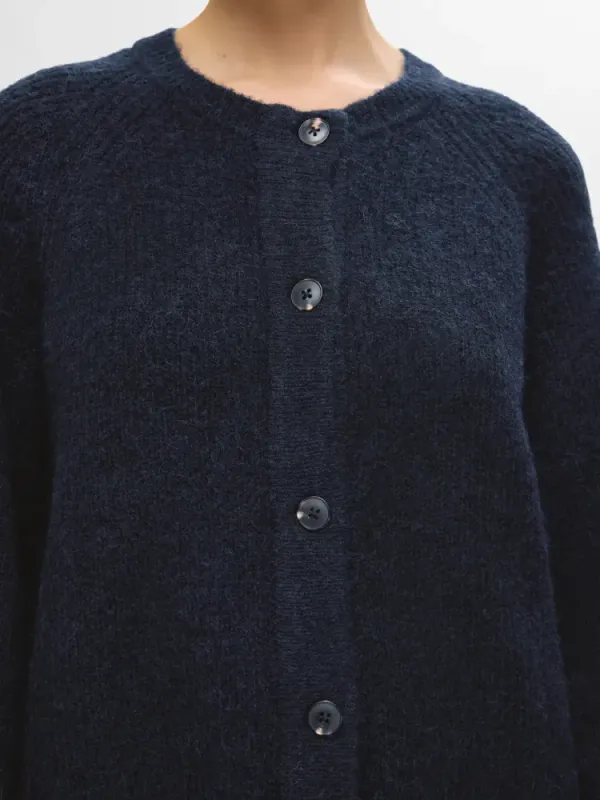 Selected Femme Lulu Short Cardigan Dark Sapphire Melange
