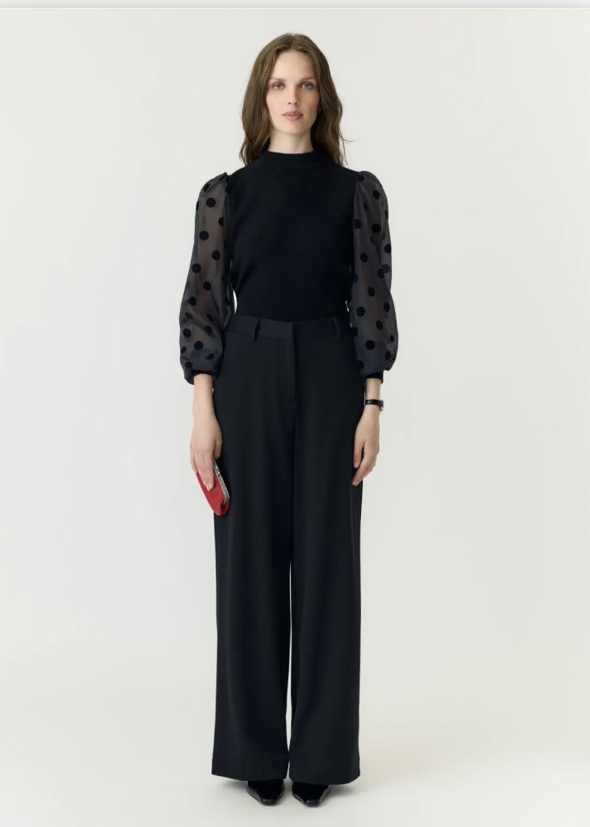 YAS Dotme Pullover Black
