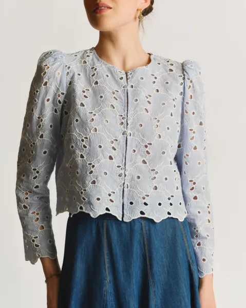 Hovedbilde byTiMo Broderie Anglaise Jacket Light Blue