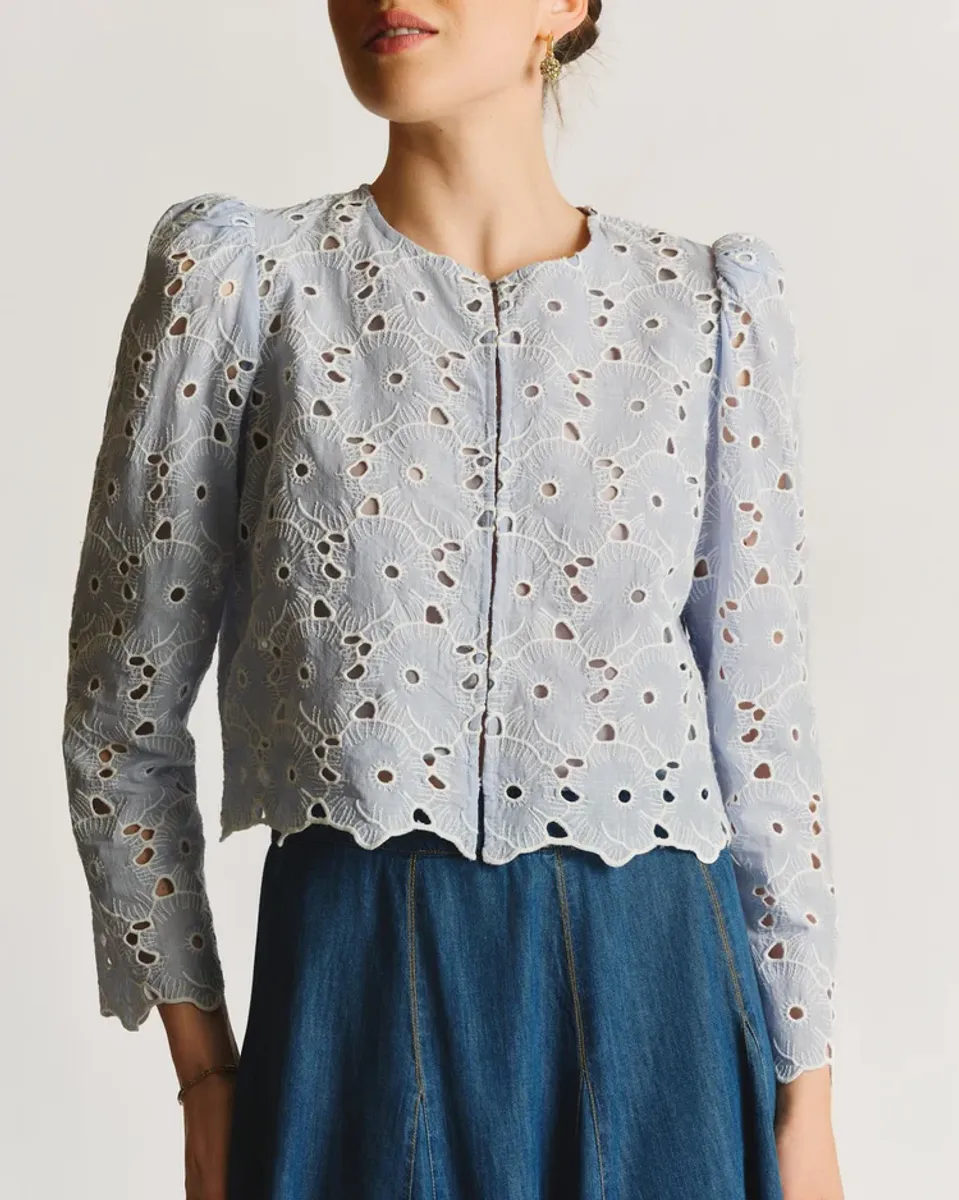 byTiMo Broderie Anglaise Jacket Light Blue