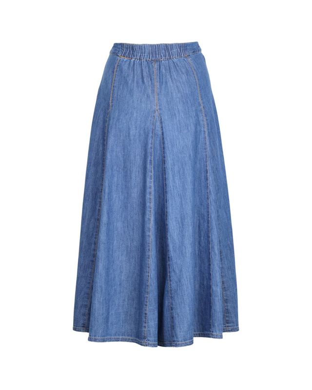 byTiMo Denim Midi Skirt Dark Blue 