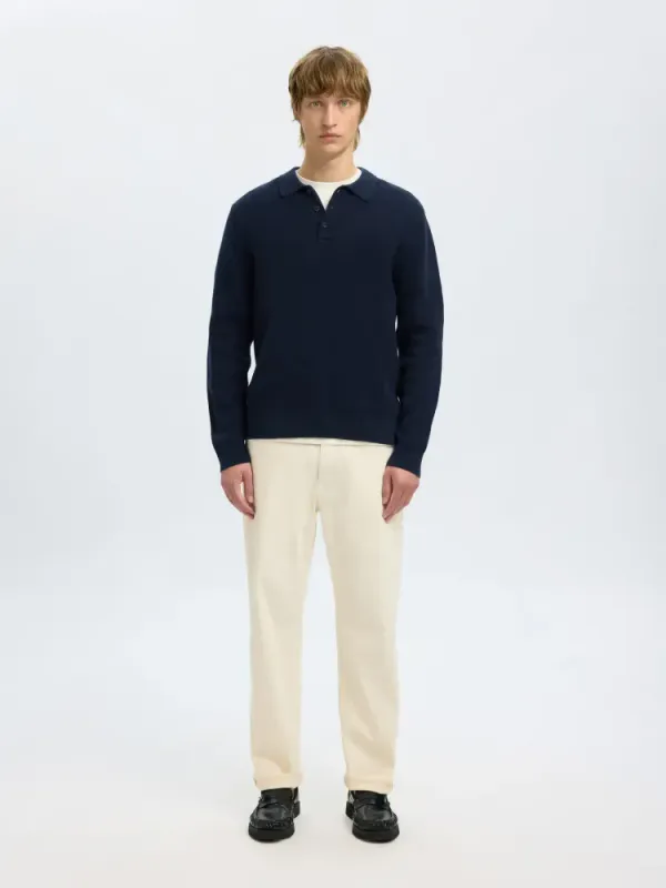 Selected Homme Dane Structure Polo Neck Sky Captain