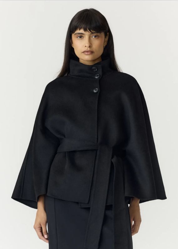 YAS ALMIO HANDMADE WOOL BLEND JACKET BLACK