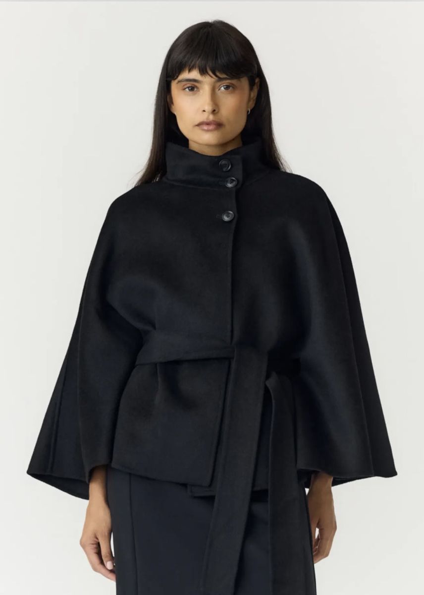 YAS ALMIO HANDMADE WOOL BLEND JACKET BLACK