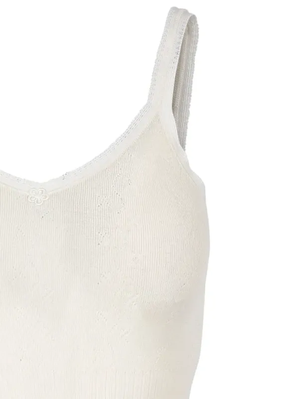 Vera & William Vintage Lace Camisole Merino Silk Champagne
