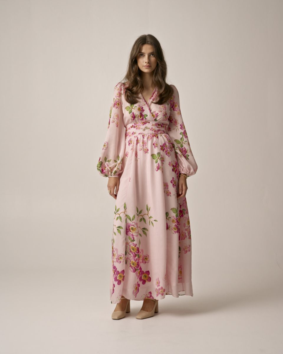 byTiMo Viscose V-Neck Dress Cherry Blossom