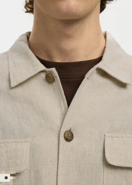 Hovedbilde Selected Homme Motto Leroy Linen Blend Overshirt Pure ...