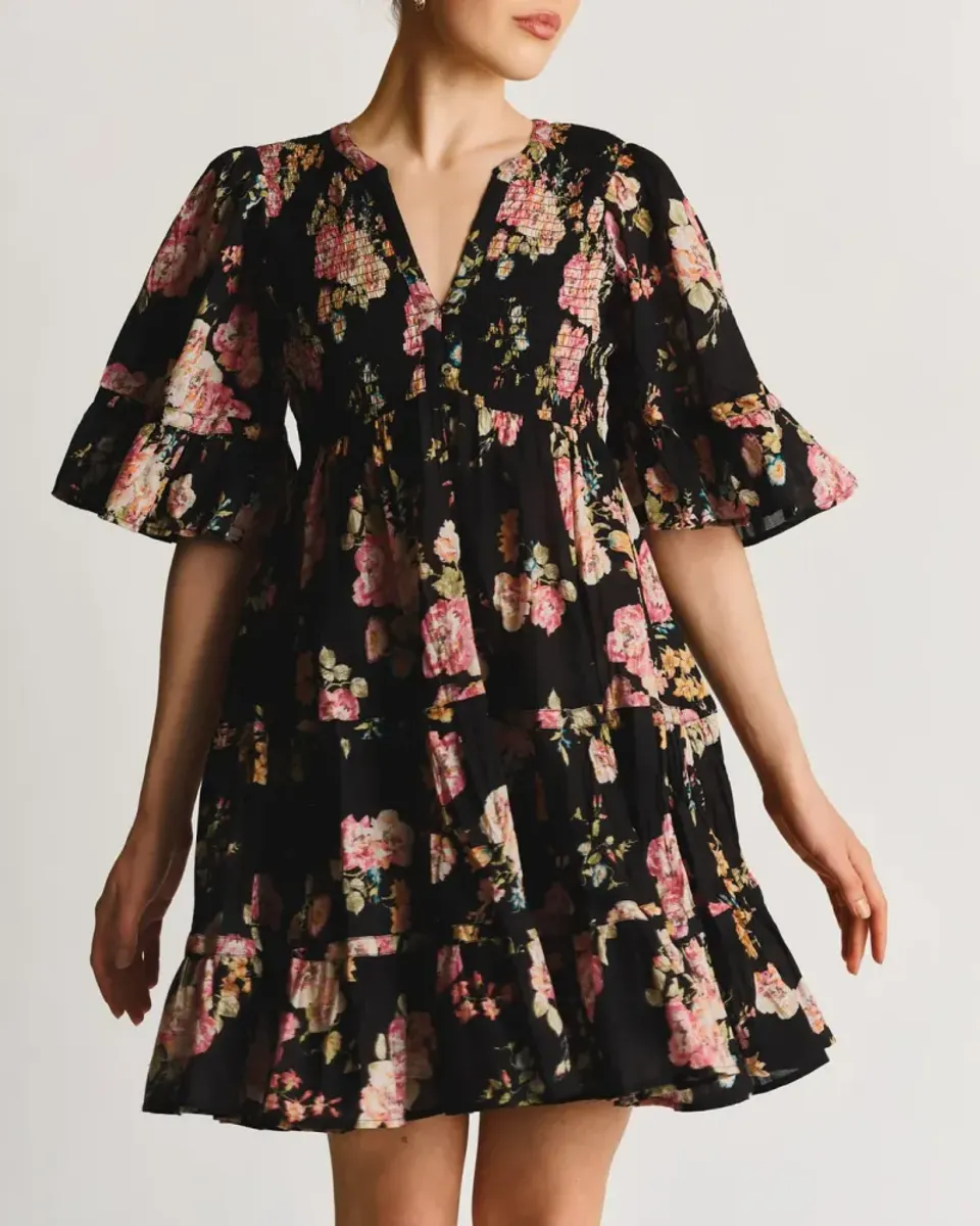 byTiMo Twisted mini Dress Midnight Blossom