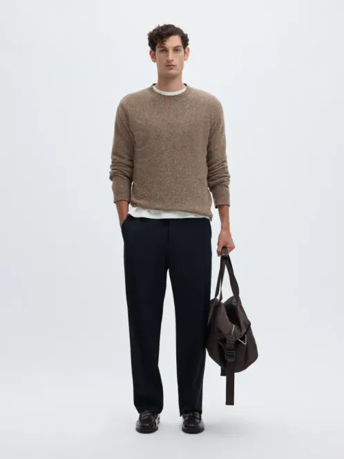 Hovedbilde Selected Men Neil Knit Crew Neck Chocolate Chip