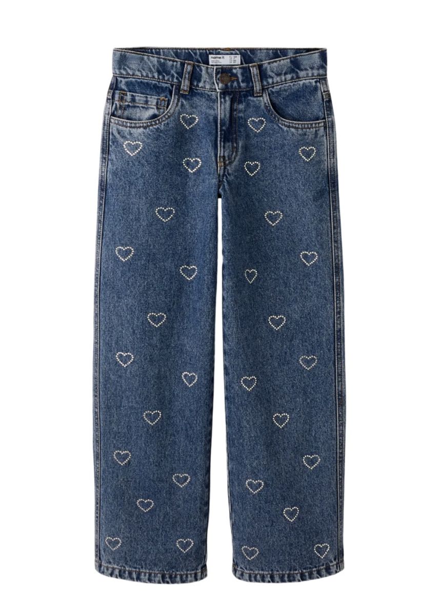 Name It Rose Wide Rhinestone Jeans