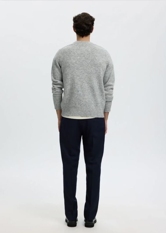 Selected Man Rai Knit Crew Neck Light Grey Melange