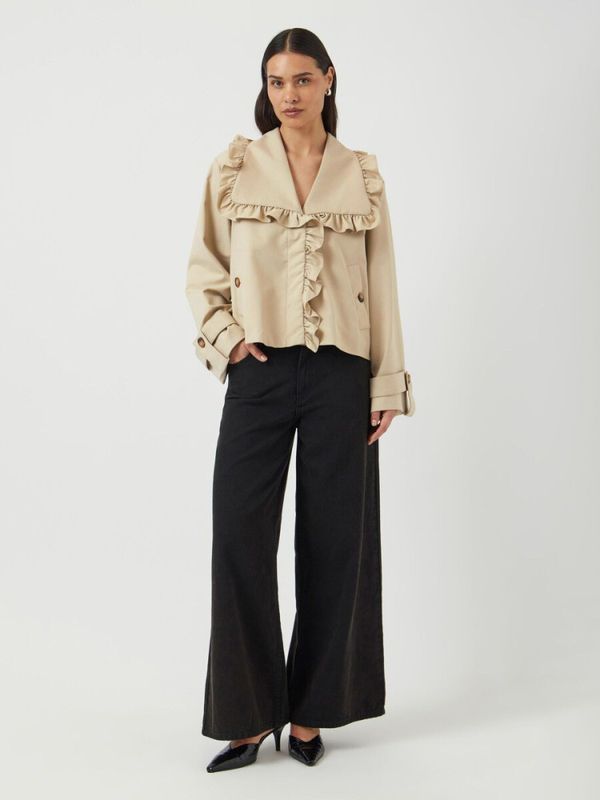 YAS Elsana Short Trenchcoat Travertine